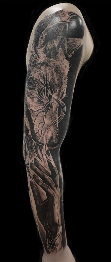 Tattoos - wolf fantasy piece - 129875
